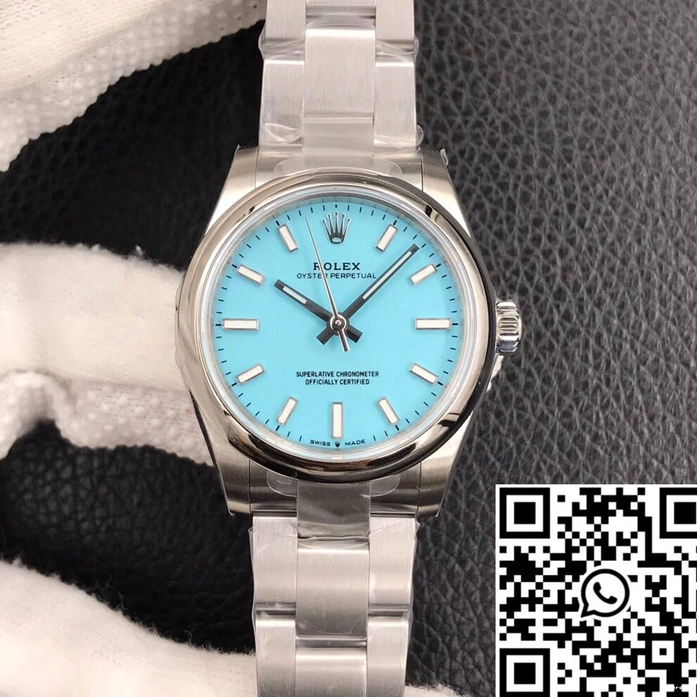 M277200-0007 31MM Rolex Factory Turquoise 1291 Perpetual Dial Oyster Blue EW Durable 0801